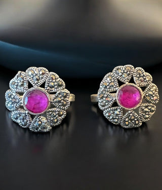 The Maya Silver Marcasite Toe-Rings