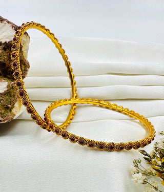 The Sahitya Silver Kemp Bangle (Red/Size/2.2/2.4/2.6/2.8)