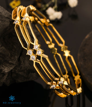 The Kavika Silver Solitaire Bangle-Single (Size 2.6)