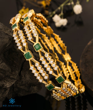 The Saharsh Silver Solitaire Bangle-Single (Size 2.6)