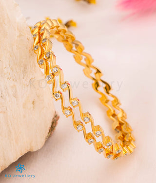 The Dhara Silver Solitaire Bangle -Single(Size 2.2/2.8)