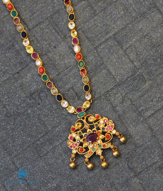 The Vashist Silver Navaratna Necklace