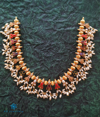 The Sampriti Silver Navratna Necklace (Short)