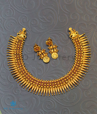 The Devi Sri Silver Kempu Necklace