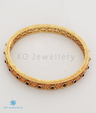 The Ramya Silver Blue Kempu Bangle -Single (Size 2.2/2.4/2.6/2.8)