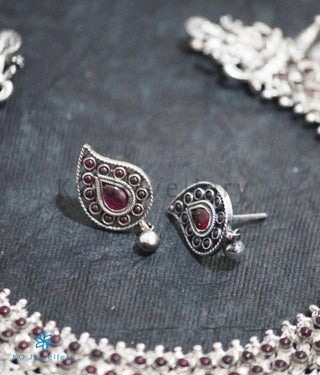The Devi Sri Silver Kempu Necklace (Oxidised)