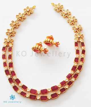The Yamini Silver Necklace (Red)