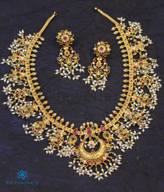 The Puspavat Silver Navaratna Guttapusalu Necklace