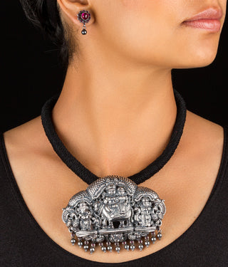 The Sharva Silver Deity Necklace