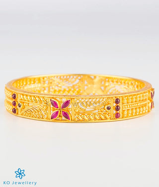 The Mithila Silver Kempu Bangle - Single (Size/2.2/2.4/2.6/2.8)