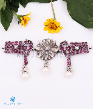 The Omaja Silver Peacock Choker (Oxidised)