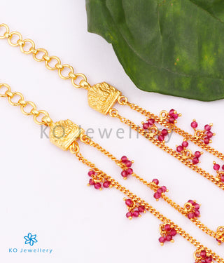 The Jhilmil Silver Layered Necklace (2 layers/Red)