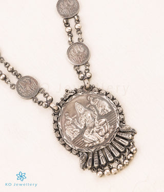 The Classic Silver Lakshmi Kasumala Coin Necklace (Oxidised)