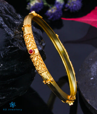The Kumud Silver Coorgi Bangle-Single (Size 2.2/2.4/2.6/2.8 )