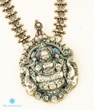 The Ayudhika Nakkasi Silver Lakshmi Necklace