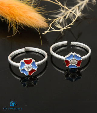 Saumanasa Silver Toe-Rings (Blue)