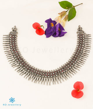 The Devi Sri Silver Kempu Necklace (Oxidised)