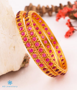 The Divya Silver Kempu Bangle-Single (Size 2.2/2.4/2.6/2.8)