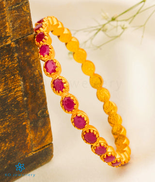 The Ardra Silver Kemp Bangle (Red/Size 2.2/2.4/2.6/2.8)