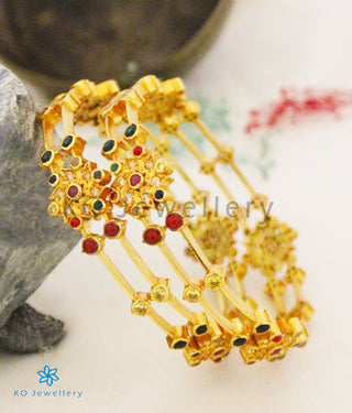 The Yajata Silver Navratna Bangle (Size 2.2/2.4/2.6/2.8)