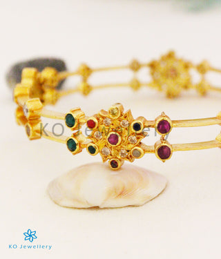 The Yajata Silver Navratna Bangle (Size 2.2/2.4/2.6/2.8)