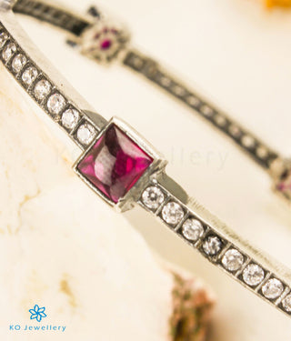 The Deeksha Silver Kempu Bangle (Oxidised/Size 2.2/2.4/2.6/2.8)