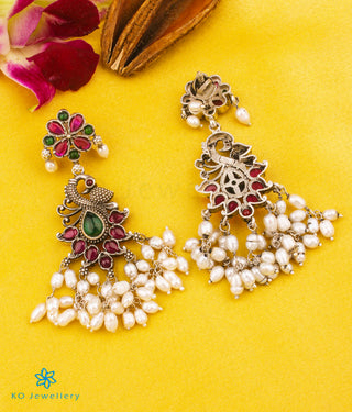 The Rachana Silver Guttapusalu Necklace (Oxidised/Long)