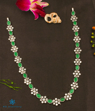 The Yajata Silver Necklace (Oxidised/Green)