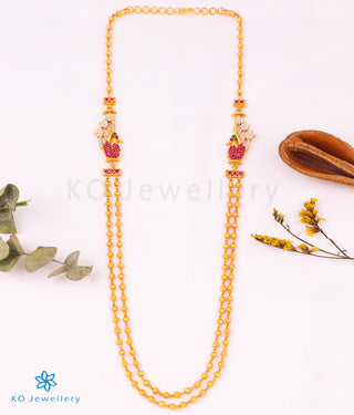 The Eshika Silver Layered Peacock Necklace