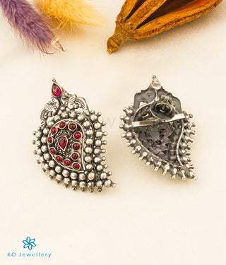 The Prashanti Silver Paisley Thread Necklace (Black)