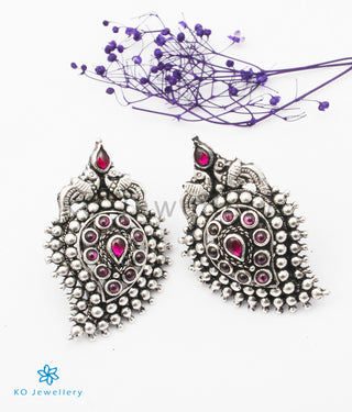 The Prashanti Silver Paisley Thread Necklace (Black)