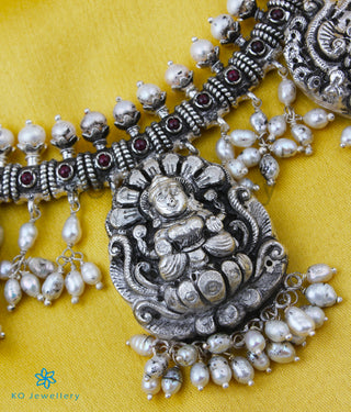 The Namrata Lakshmi Silver Necklace (Oxidised)