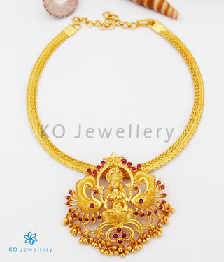 The Shakti Silver Lakshmi Peacock Pendant