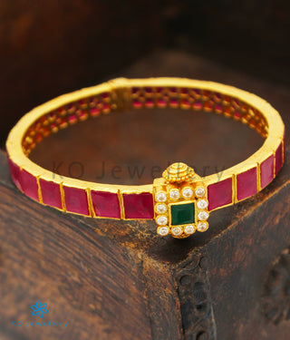 The Sampada Silver Kemp Bracelet (Red/Green/Size 2.2/2.4/2.6/2.8)