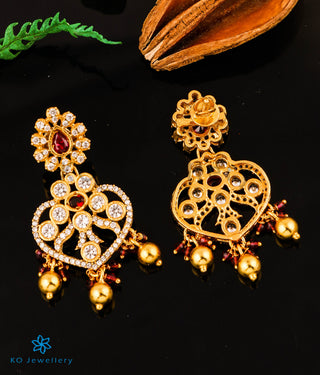 The Ojayit Silver Peacock Choker Necklace & Earrings