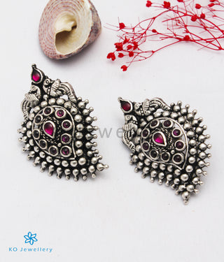 The Prashanti Silver Paisley Thread Necklace (Black)