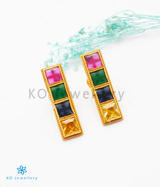 The Preksha Silver Navratna Necklace & Earrings