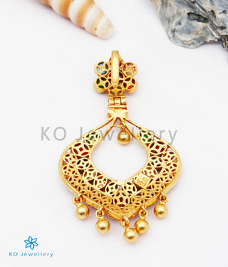 The Sujati Silver Navratna Pendant Set