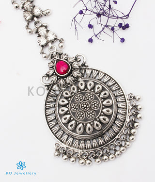 The Kiara Silver Maang Tikka (Oxidised)