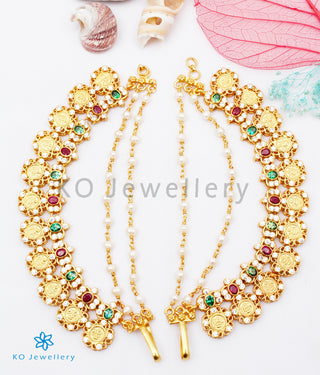 The Dhriti Silver Lakshmi Coin Ear chain