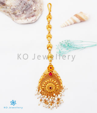 The Pratha Silver Pearl Maang Tikka (Long)