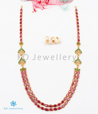 The Abhra Silver Layered Necklace (Red)