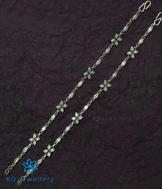 The Kripa Silver Gemstone Anklets (White)